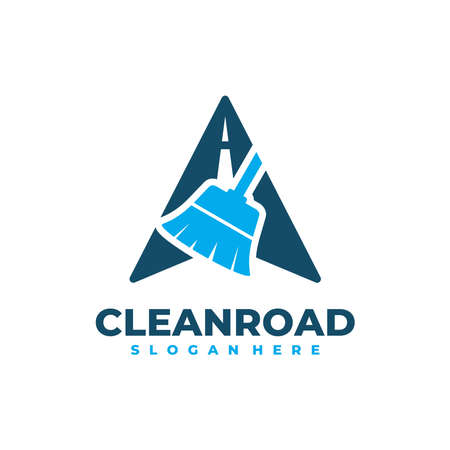 Road cleaning logo vector. Cleaning service business logo template design concept.のイラスト素材