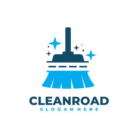 Road cleaning logo vector. Cleaning service business logo template design concept.のイラスト素材