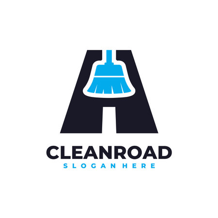 Road cleaning logo vector. Cleaning service business logo template design concept.のイラスト素材