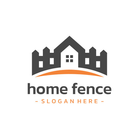 House fence logo design vector.のイラスト素材