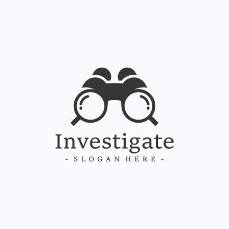 Investigate logo design vector. Research agency symbol template.のイラスト素材