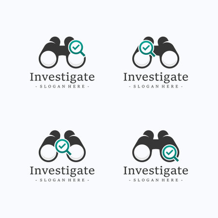 Investigate logo design vector. Research agency symbol template.のイラスト素材