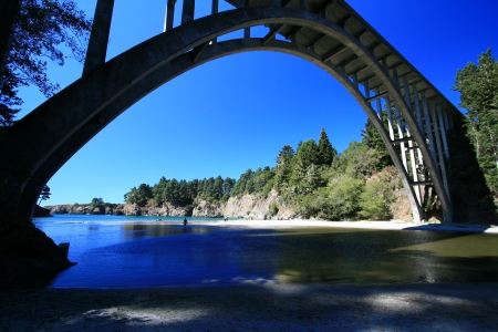 Highway 1 bridge over Russian Gulch State Park along Mendocino coast
