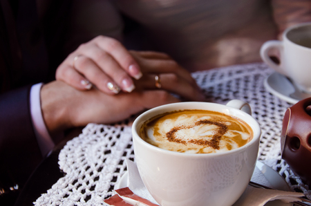 Cofee heart for two lowersの写真素材