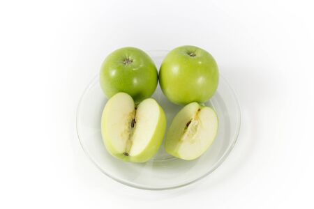 apple on the plateの写真素材