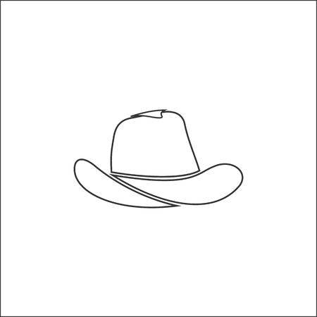 Cowboy hat - vector icon without fill iconのイラスト素材