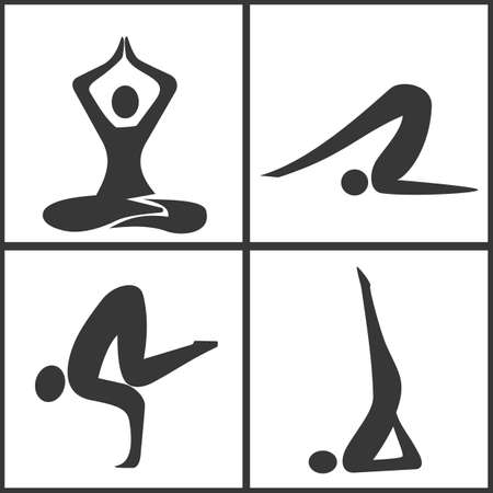 yoga set iconのイラスト素材