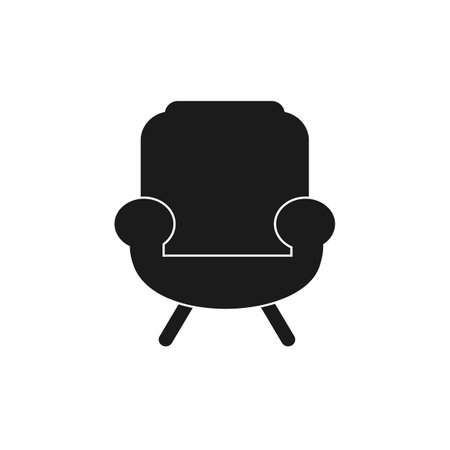 armchair icon, flat design best vectorのイラスト素材