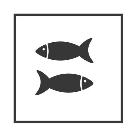 Fish Icon, isolated. Flat designのイラスト素材