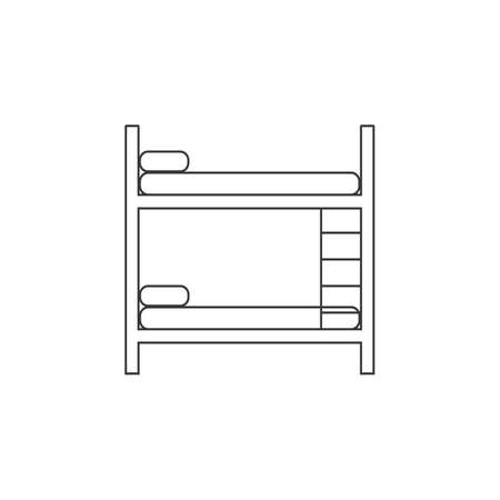 Furniture Bunk Bed Line Icon On White Background - ÐÐµÐºÑÐ¾ÑÐ½Ð°Ñ Ð³ÑÐ°ÑÐ¸ÐºÐ°のイラスト素材