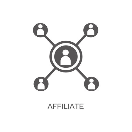 Affiliate marketing icon. Trendy Affiliate marketing logo concept on white background from Technology collection. Suitable for use on web apps, mobile apps and print mediaのイラスト素材