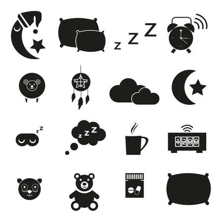 Sleeping icons setのイラスト素材