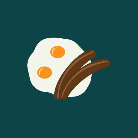 Breakfast Scrambled Eggs with Sausage Iconのイラスト素材