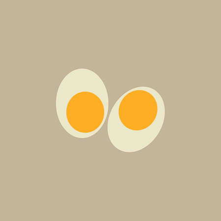 Boiled egg cut into half iconのイラスト素材
