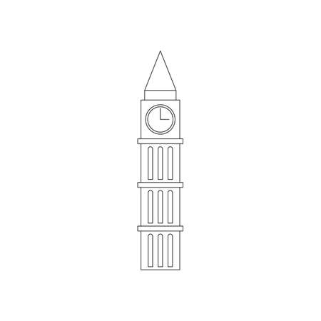 Big ben tower line icon.のイラスト素材