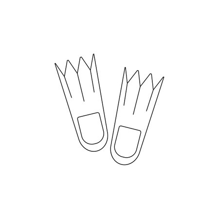 Flippers icon. Trendy modern flat linear vector Flippers icon on white background from thin line Nautical collectionのイラスト素材