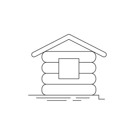 Wood log house iconのイラスト素材