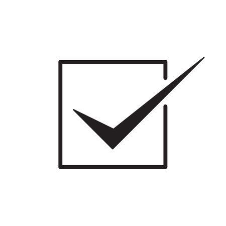 Check icon. Checkmark vector. Approved symbol. Ok icon. Check button sign. Tick icon. Checkpoint.のイラスト素材