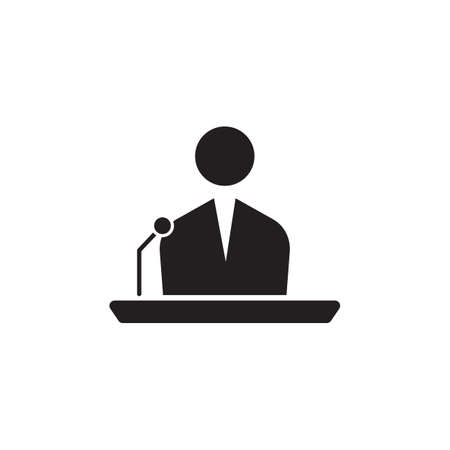 Public speaking line outline icon imageのイラスト素材