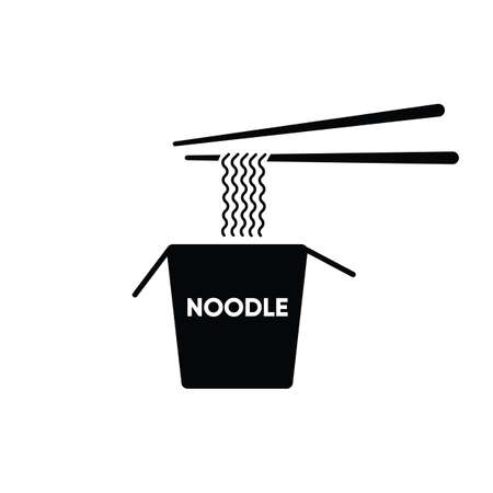Noodles in box with chopsticks chinese fast food imageのイラスト素材