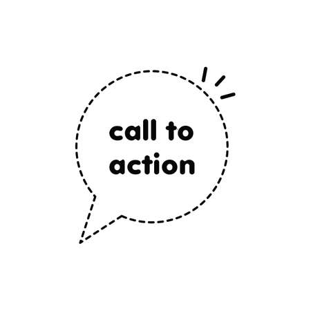 Call to action thin line bubble imageのイラスト素材
