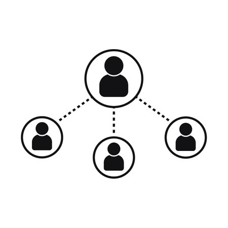 People Network Social Connection Icon Vector With Male Person Avatar Symbol for Multiple Sharing for Business and Teamwork in Flat iconのイラスト素材