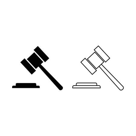 Hammer judge icon on whiteのイラスト素材