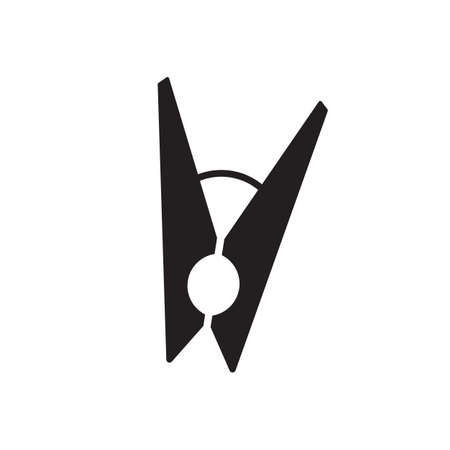 Clothespin icon for your website, logo, app, UI, product print. clothespin concept flat Silhouette illustration iconのイラスト素材