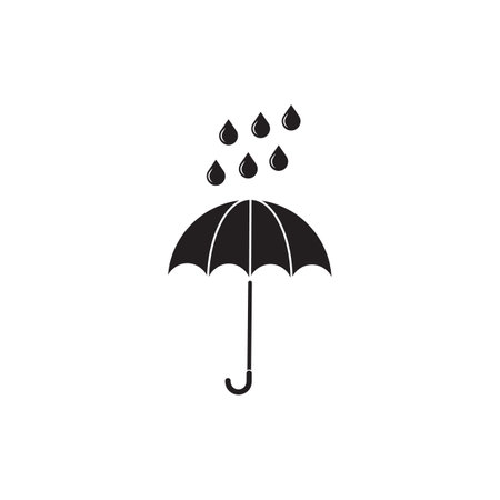 Umbrella and rain drops iconのイラスト素材
