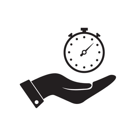 flat hand giving the clock iconのイラスト素材