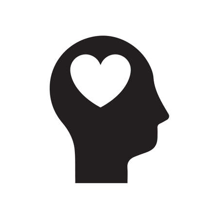 head heart icon. Simple icon illustration elements of brain process iconのイラスト素材