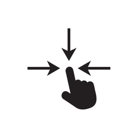 Touch icon. Black illustration isolated on white background for graphic and web design.のイラスト素材