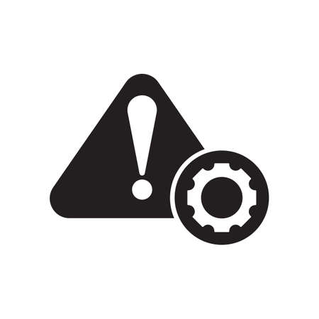Warning triangle icon, Error, alert, problem, failure icon with research signのイラスト素材