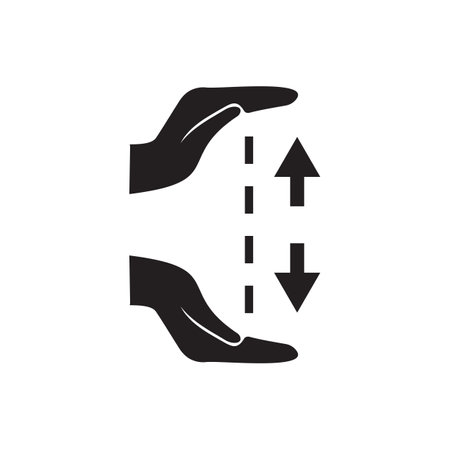 Hands in gesture of measuring minimal iconのイラスト素材