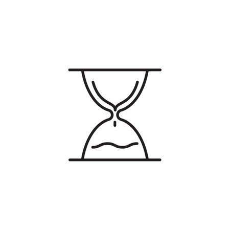 Hourglass or catalepsy icon. Linear design symbol with thin line and monochrome outline minimal style. editable strokeのイラスト素材