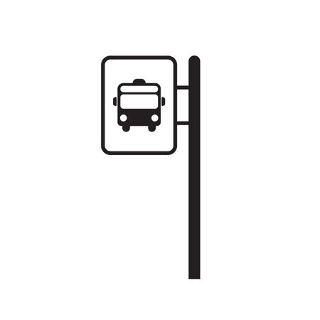 Bus stop icon on a white backgroundのイラスト素材