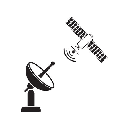 Radar icon satellite dish tv technology.のイラスト素材