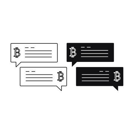 Bitcoin outline style iconのイラスト素材