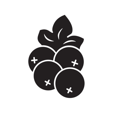 Currant berry line icon. linear style sign for mobile concept and web design. Currant with leaf outline iconのイラスト素材