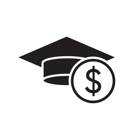 college savings plan concept with graduation cap and coinのイラスト素材
