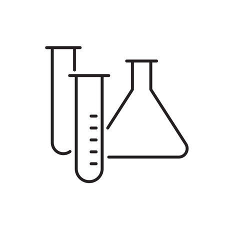 laboratory equipment icon. Flasksのイラスト素材