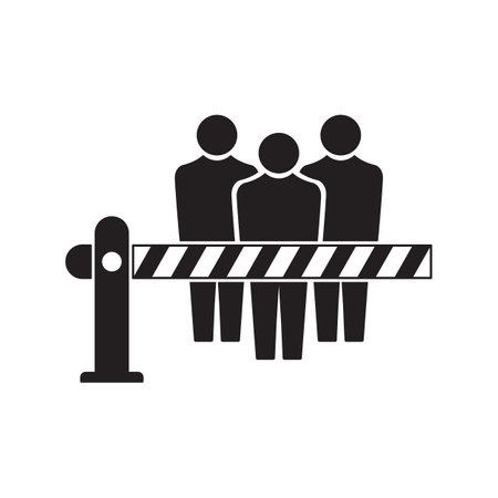 The barrier icon. Roadblock and borderline, stop, checkpoint symbol. flat illustration