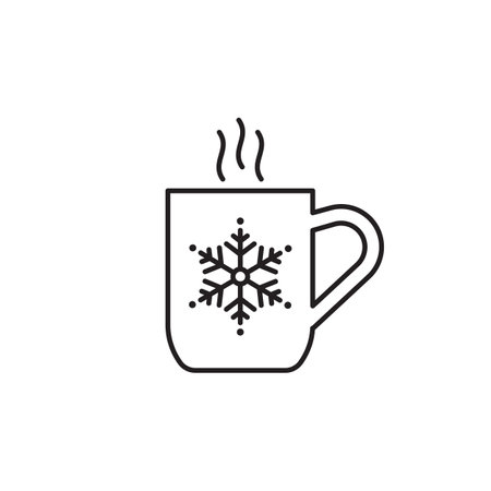 Coffee line icon. Simple outline style. Drink, glass, tea, water, chocolate, coffee cup, kitchen, restaurant concept.のイラスト素材