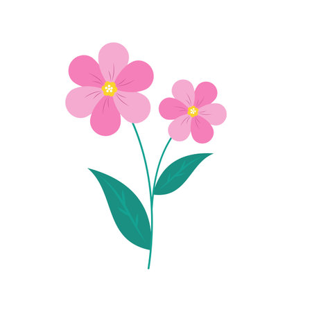 Garden flower, plants, botanical, vector fashion, fabric, wallpaper prints on green mint background color. simple flower Spring or Summer blossom forestのイラスト素材