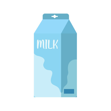 Grocery Food simple objects. Milk box and milk bottle. cartoon flat vectorのイラスト素材