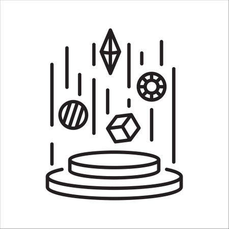 Shared digital world, metaverse development thin line icon. Virtual monitor or hologram. Pixel perfect, editable stroke. Vector illustration.のイラスト素材