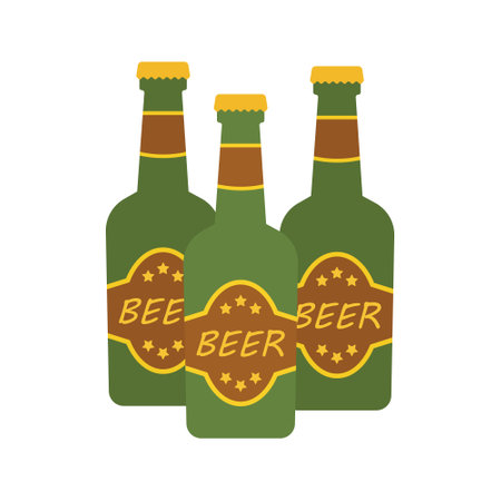 Cold beer icon or sign. Vector flat beer illustration isolated on white background. Alcohol drink pub or bar flat vectorのイラスト素材