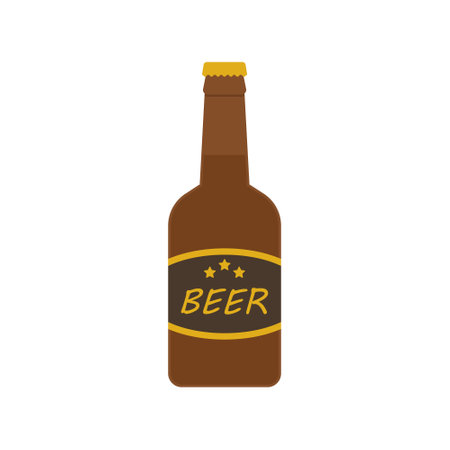 Cold beer icon or sign. Vector flat beer illustration isolated on white background. Alcohol drink pub or bar flat vectorのイラスト素材