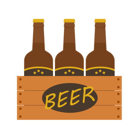 Cold beer icon or sign. Vector flat beer illustration isolated on white background. Alcohol drink pub or bar flat vectorのイラスト素材