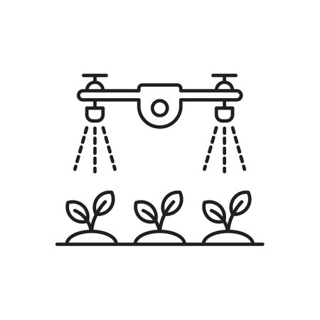 Smart farm line icon, smart farming and agriculture icon or sign, vector iconのイラスト素材